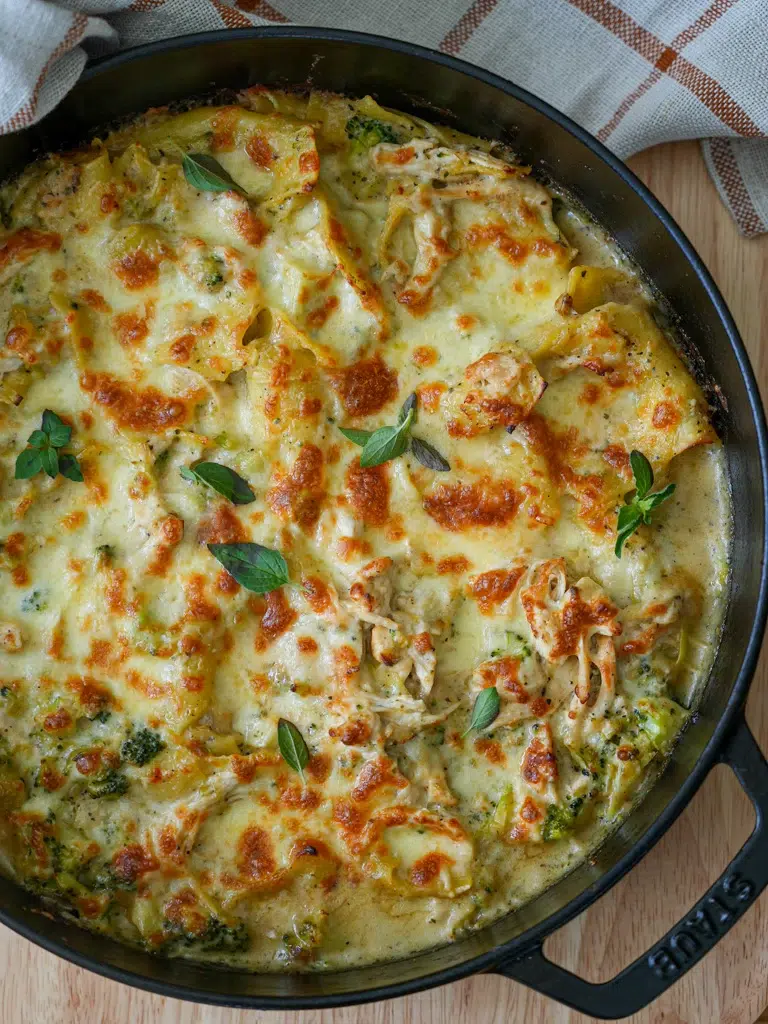 One-pan Chicken and Broccoli Lasagne