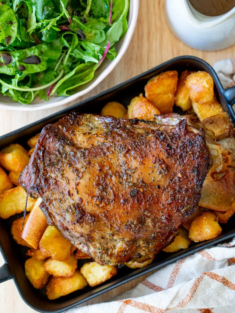 Rosemary Garlic Lamb Shoulder with Gravy