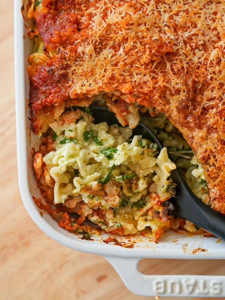 Spinach and Cheese Pasta Bake